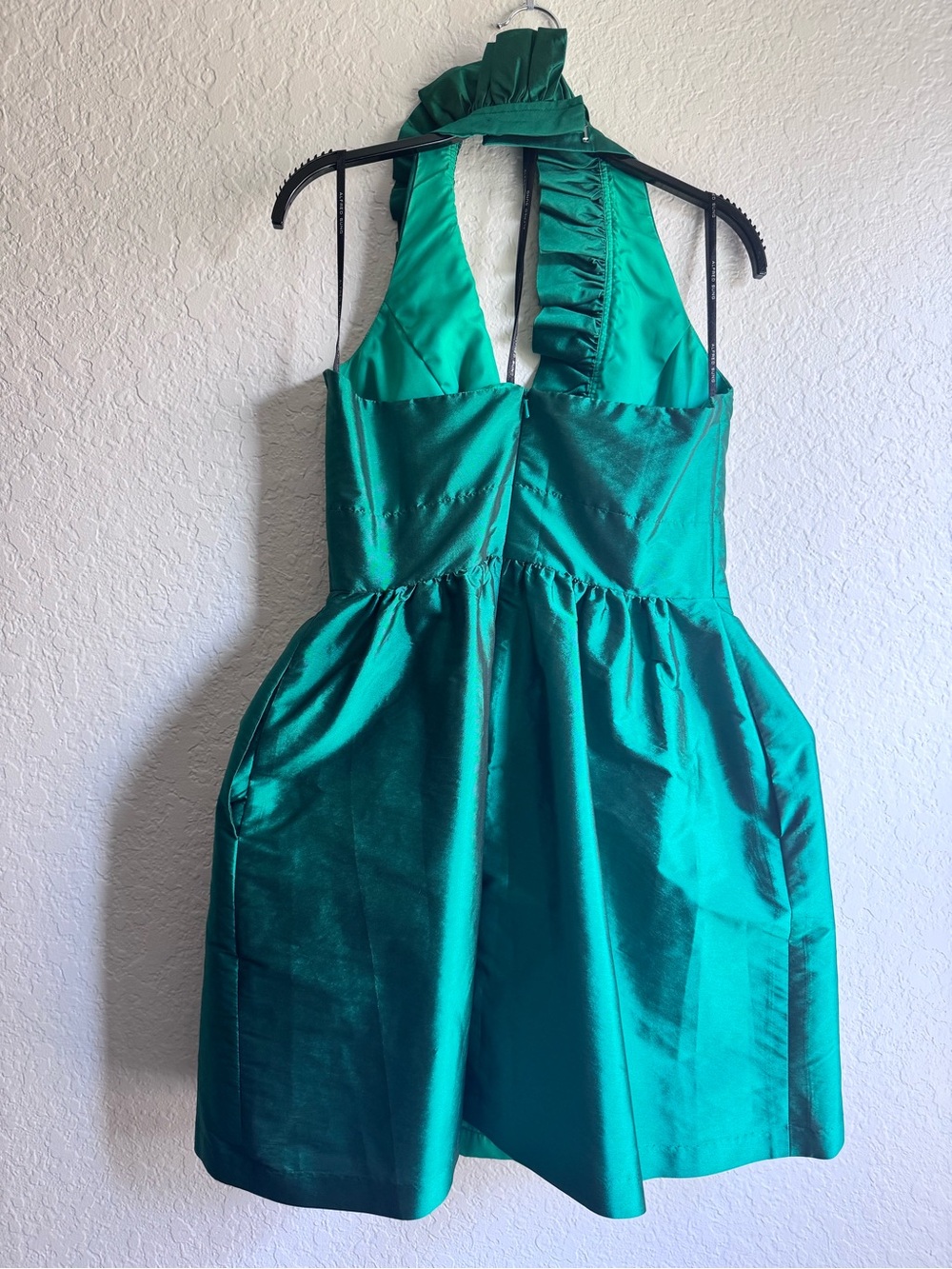 Alfred Sung Emerald Green Satin Bridesmaid Cocktail Dress Style D470 Size 8 - Picture 5 of 8